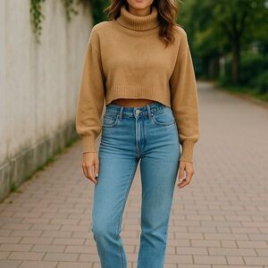 Princess Polly Cropped Turtleneck Sweater | Women’s Size 8